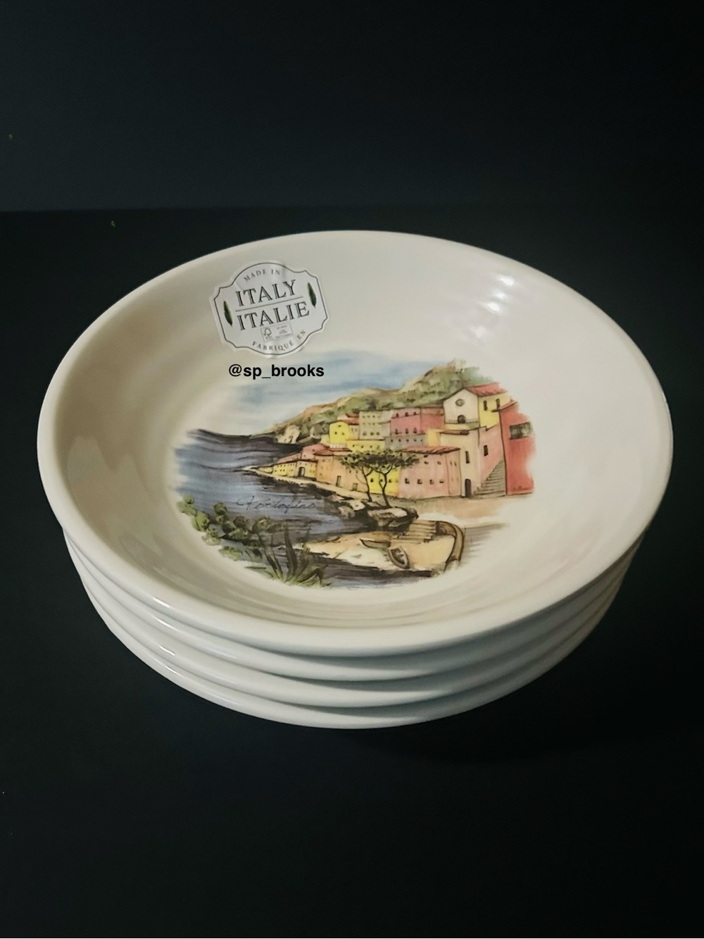 🎁4PC Ceramica Cuore Ceramic Bowls 9” Handmade Italian PORTOFINO Bowls